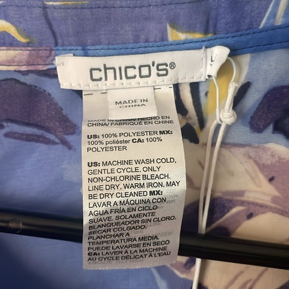 Chico's Multicolor Leaf Print Blouse - Picture 2 of 7